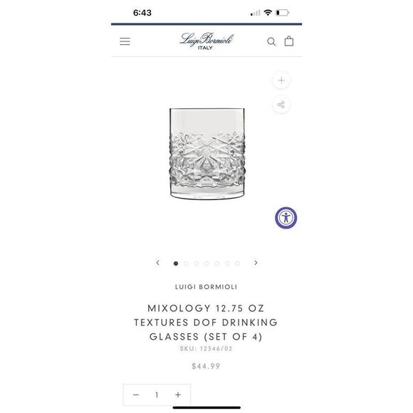 Luigi Bormioli Mixology Drink Glasses Made in Italy Set of 4 - Picture 1 of 6